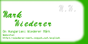 mark wiederer business card